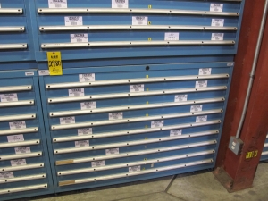 LISTA HEAVY DUTY 9-DRAWER PARTS CABINET W/ CONTENTS (W-50) LOADING & HANDLING FEE $25-